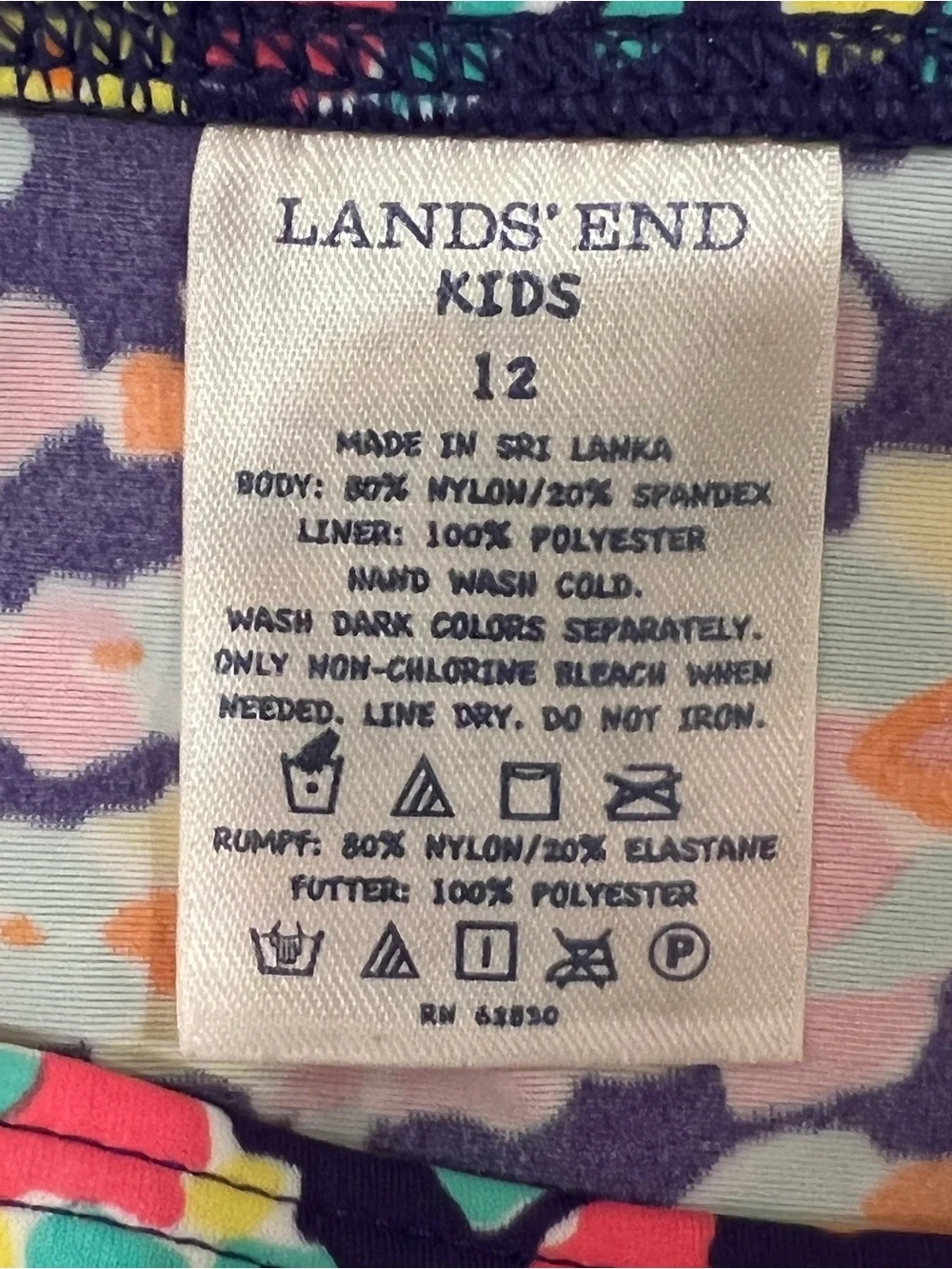 Lands End Kids Summer bundle-swim bottoms, Rash guard, beach coverup sz 10/12, 1